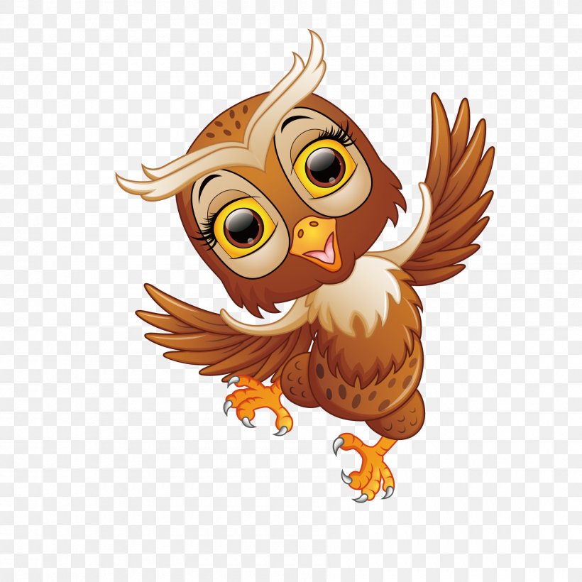 Owl Cartoon Illustration, PNG, 1800x1800px, Owl, Beak, Bird, Bird Of Prey, Cartoon Download Free