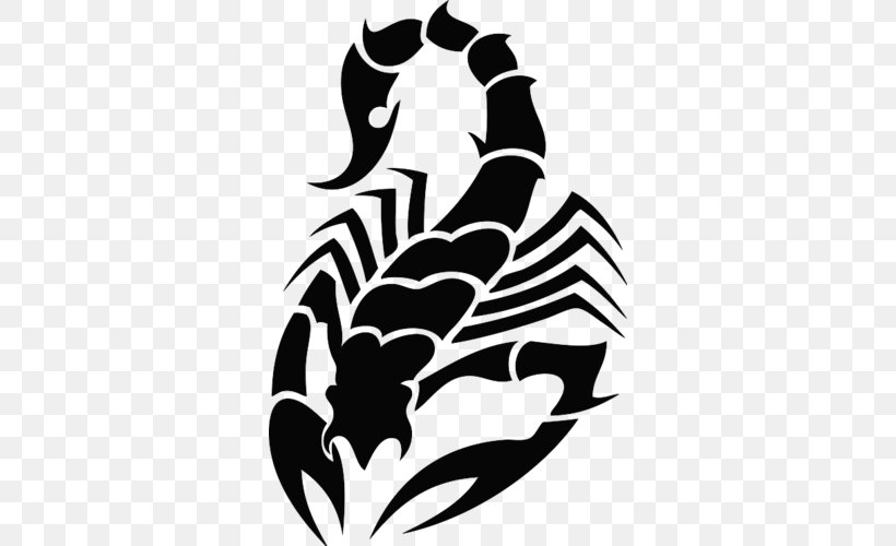 Scorpion Tattoo Artist Flash, PNG, 500x500px, Scorpion, Art, Black, Black And White, Decal Download Free