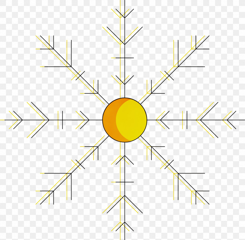 Line Yellow Diagram Symmetry Circle, PNG, 3000x2945px, Snowflake, Circle, Diagram, Interior Design, Line Download Free
