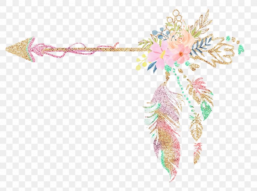 Pink Flower Cartoon, PNG, 3328x2483px, Watercolor, Body Jewellery, Feather, Flower, Jewellery Download Free