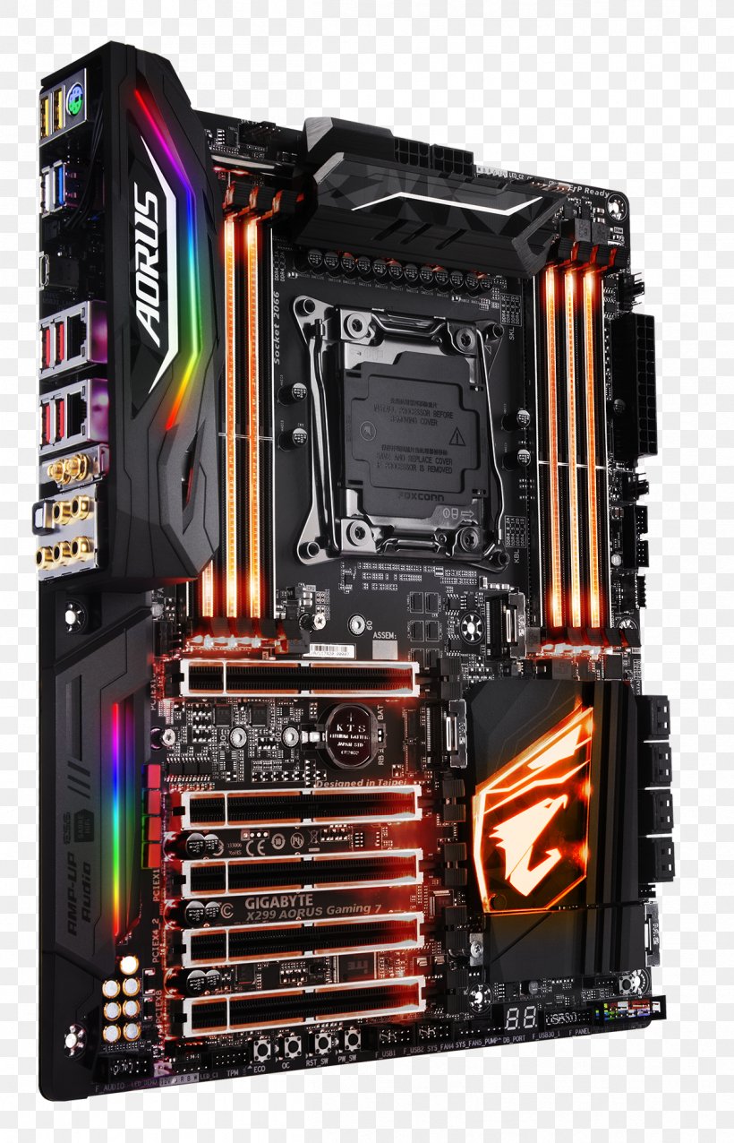 LGA 2066 Intel X299 List Of Intel Core I9 Microprocessors TOP Gaming Motherboard X299 AORUS Gaming 9 Gigabyte Technology, PNG, 1203x1872px, Lga 2066, Atx, Computer Accessory, Computer Case, Computer Component Download Free