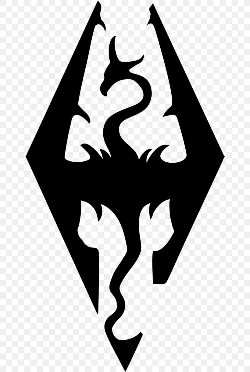 The Elder Scrolls V: Skyrim Decal Logo Sticker Video Game, PNG, 654x1221px, Elder Scrolls V Skyrim, Artwork, Black And White, Bumper Sticker, Decal Download Free