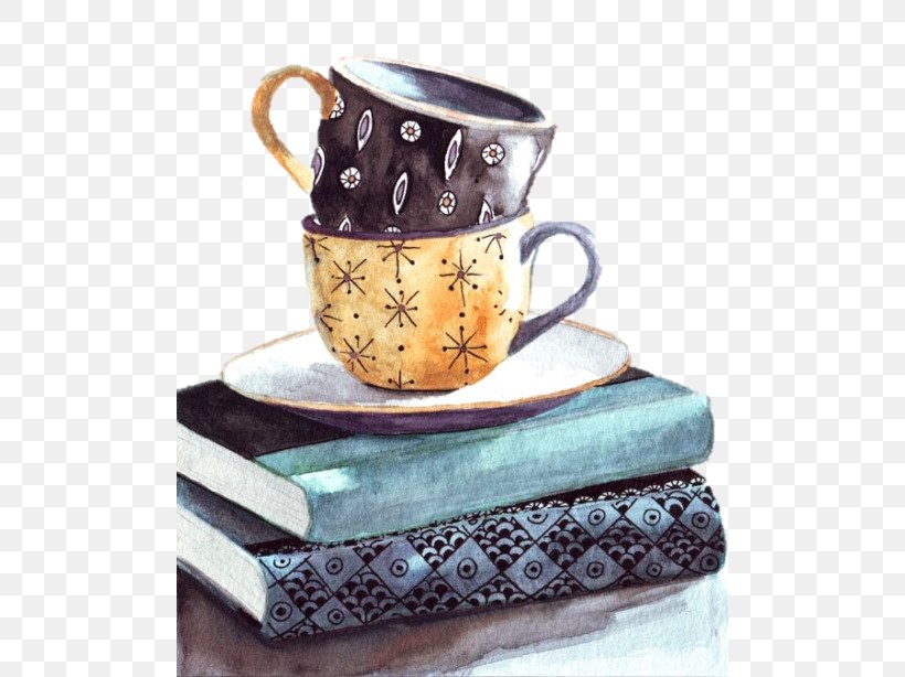 Coffee Cup Cafe Teacup Watercolor Painting, PNG, 500x614px, Coffee, Art, Cafe, Ceramic, Coffee Cup Download Free