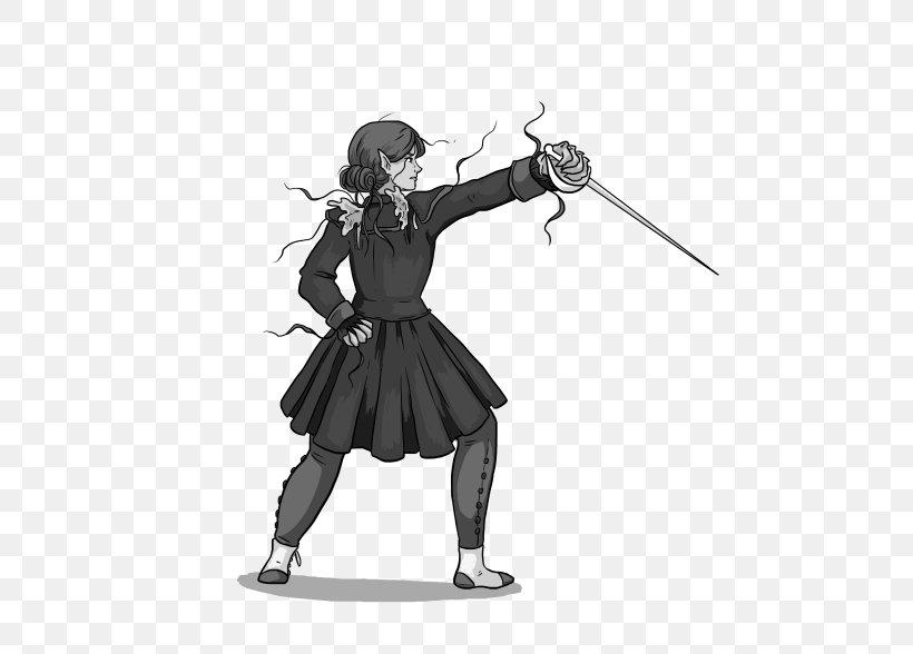 Costume Cartoon Illustration Black Weapon, PNG, 500x588px, Costume, Art, Black, Black And White, Black M Download Free