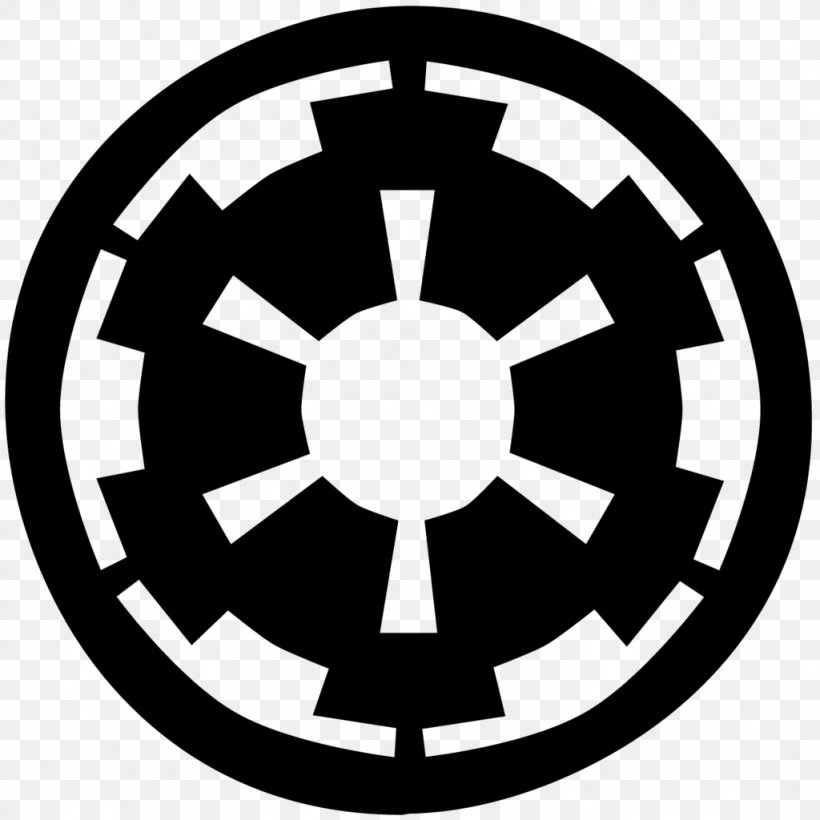 Galactic Empire Logo Decal Star Wars: Empire At War, PNG, 1024x1024px, Galactic Empire, Area, Black And White, Decal, First Order Download Free