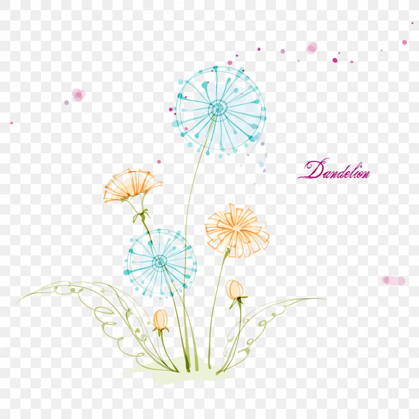 Dandelion, PNG, 2126x2126px, Flower, Cut Flowers, Dandelion, Drawing, Flora Download Free