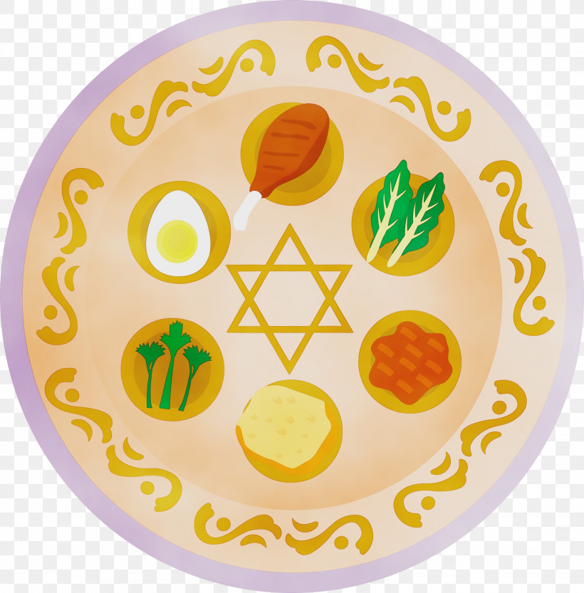 Plate Dishware Yellow Tableware Serveware, PNG, 2953x3000px, Happy Passover, Circle, Dishware, Paint, Plate Download Free
