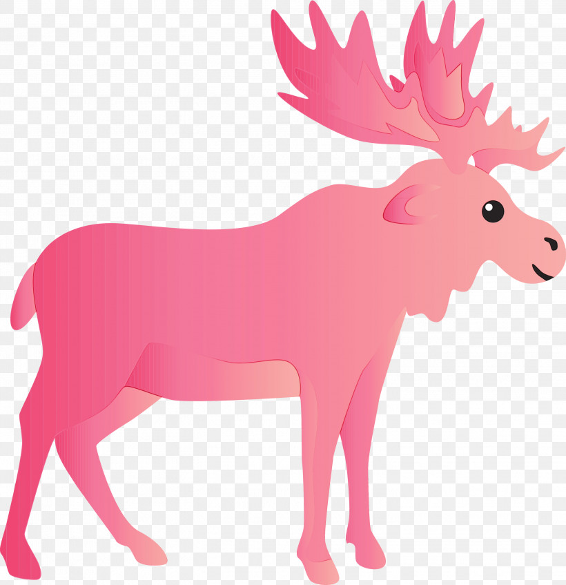 Reindeer, PNG, 2903x3000px, Watercolor Reindeer, Animal Figure, Cartoon, Deer, Fawn Download Free
