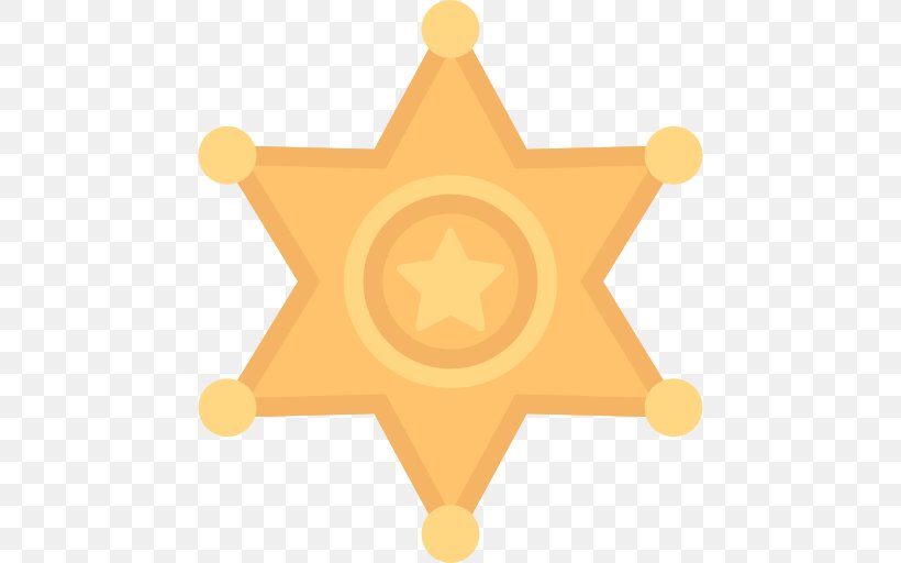 Sheriff, PNG, 512x512px, Hexagon, Cartoon, Hexagram, Orange, Star Download Free