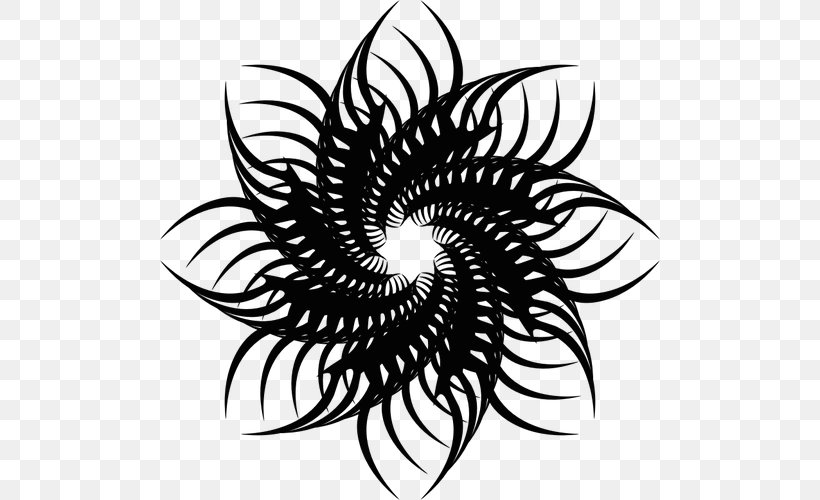 Flower Tattoo Clip Art Image, PNG, 500x500px, Flower, Artwork, Black And White, Floral Design, Flower Bouquet Download Free