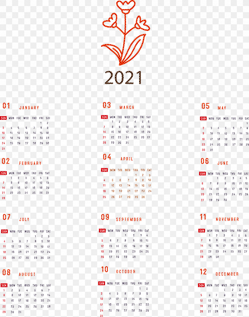 Printable 2021 Yearly Calendar 2021 Yearly Calendar, PNG, 2358x3000px, 2021 Yearly Calendar, Calendar System, Meter Download Free