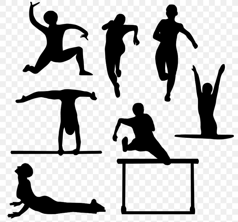Sport Silhouette Clip Art, PNG, 800x765px, Sport, Area, Artwork, Athlete, Black And White Download Free