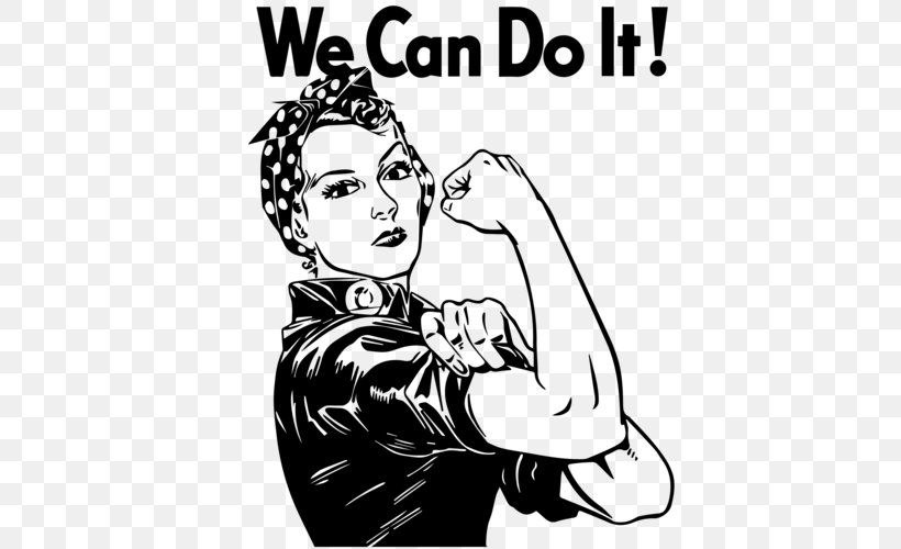 We Can Do It! T-shirt Rosie The Riveter Decal Second World War, PNG, 500x500px, Watercolor, Cartoon, Flower, Frame, Heart Download Free
