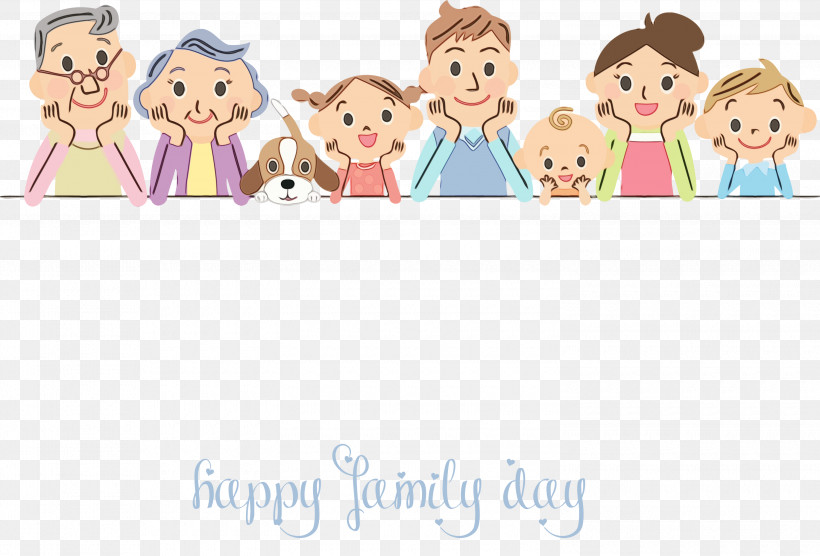 Cartoon People Text Social Group Community, PNG, 3000x2036px, Family Day, Cartoon, Community, Family, Happy Family Day Download Free