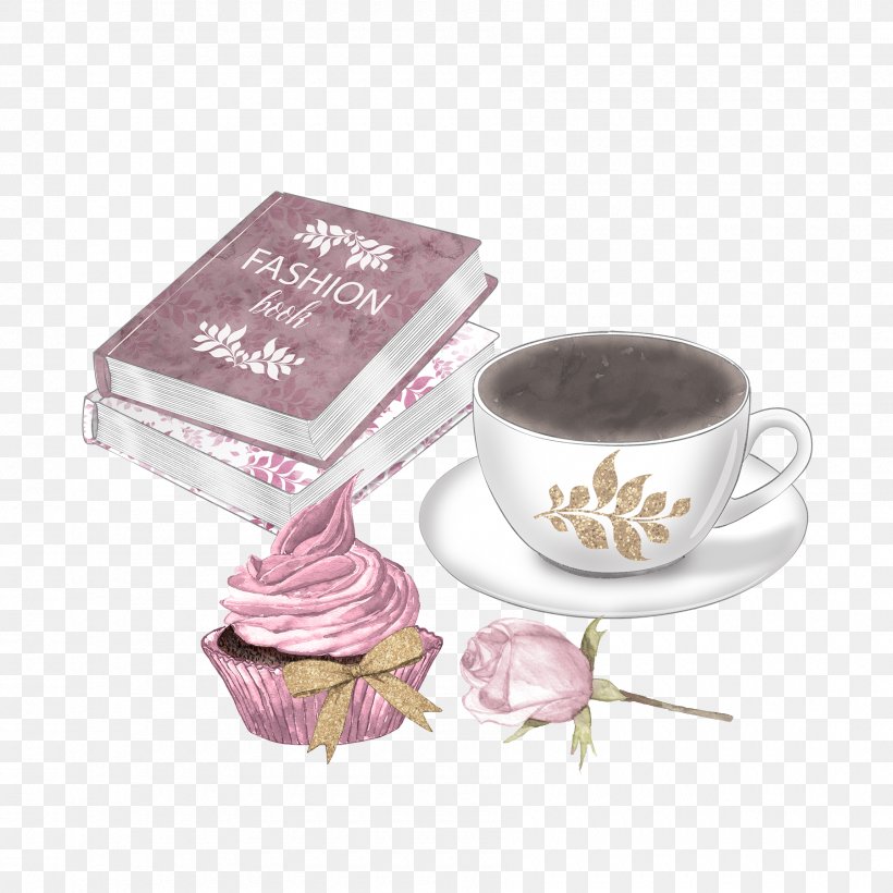 Pink Flower Cartoon, PNG, 1800x1800px, Coffee, Book, Cafe, Cake, Coffee Cup Download Free