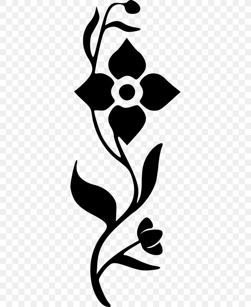 Flower Black And White Clip Art, PNG, 360x1000px, Flower, Art, Artwork, Black, Black And White Download Free