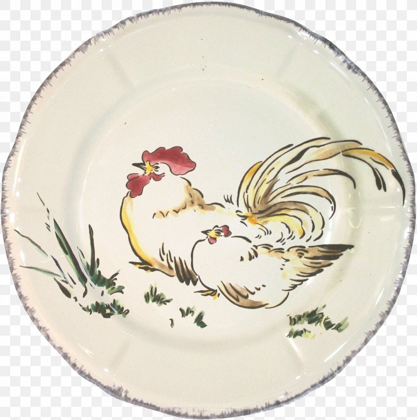 Rooster Gien Silkie Bird Porcelain, PNG, 2740x2761px, Rooster, Bird, Bowl, Chicken, Dinner Download Free