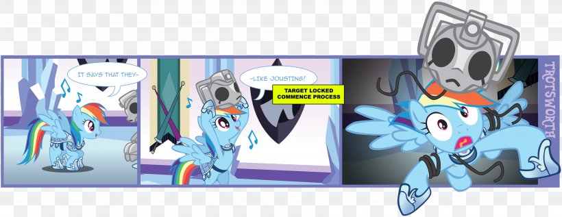 Doctor Rainbow Dash Cyberman Art Derpy Hooves, PNG, 3569x1383px, Doctor, Art, Big Finish Productions, Blue, Cartoon Download Free