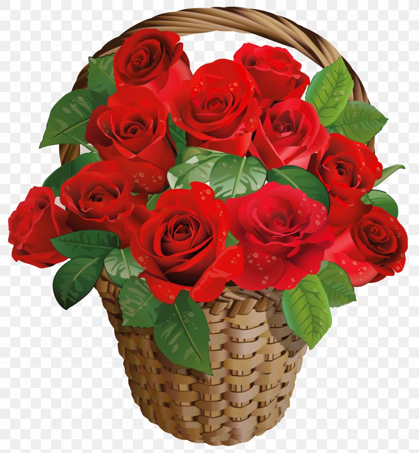 Rose Flower Basket Valentines Day Clip Art, PNG, 2507x2714px, Rose, Artificial Flower, Basket, Cut Flowers, Floral Design Download Free