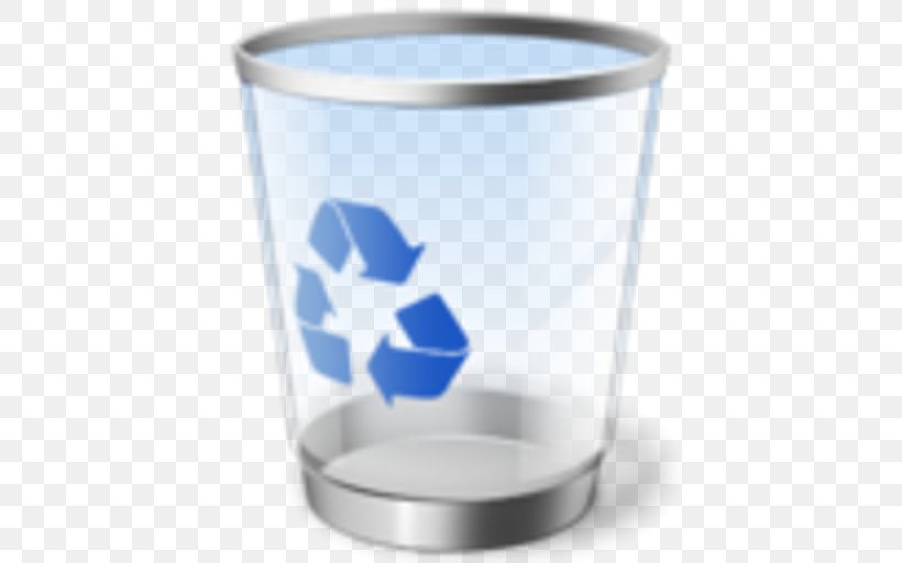 Trash Recycling Bin Rubbish Bins & Waste Paper Baskets Windows 7, PNG, 512x512px, Trash, Cup, Drinkware, File Explorer, Glass Download Free