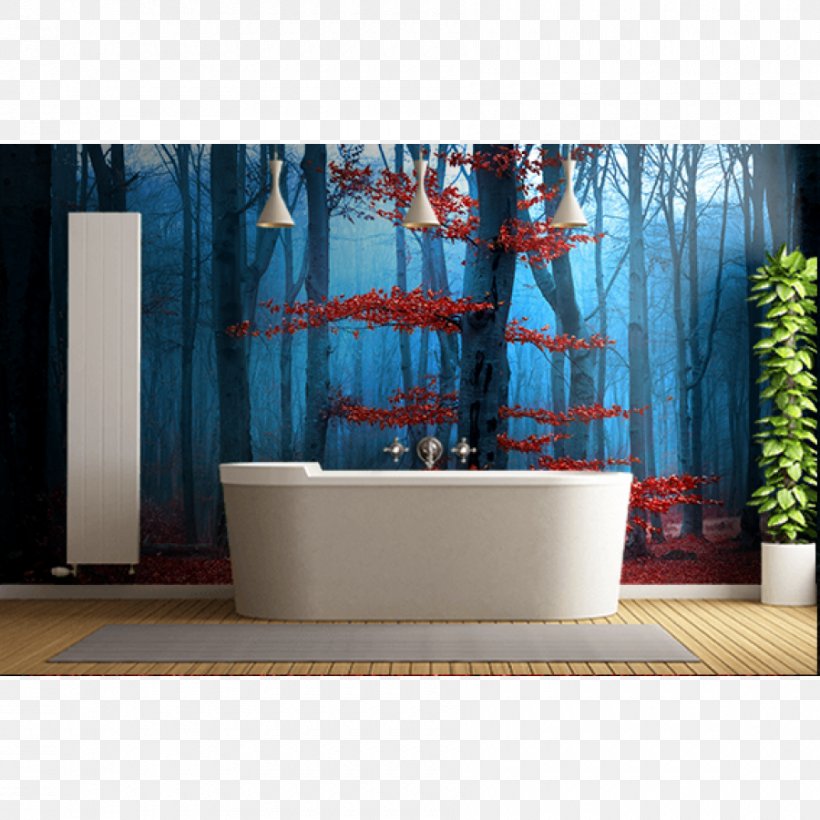 Forest Bathroom Interior Design Services Painting Wall, PNG, 900x900px, Forest, Bathroom, Bedroom, Digital Photography, Flowerpot Download Free