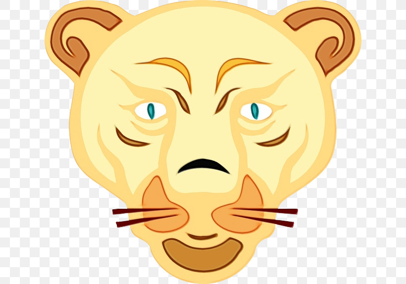 Lion Drawing Cartoon Roar Face, PNG, 640x574px, Watercolor, Animation, Cartoon, Cheek, Comedy Download Free