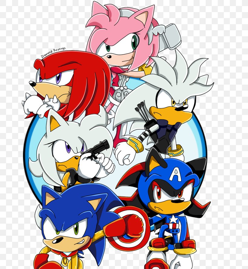 Sonic The Hedgehog Shadow The Hedgehog Knuckles The Echidna Tails Captain America, PNG, 676x890px, Watercolor, Cartoon, Flower, Frame, Heart Download Free
