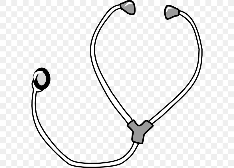 Stethoscope Medicine Nursing Clip Art, PNG, 600x588px, Stethoscope, Area, Auto Part, Black And White, Body Jewelry Download Free