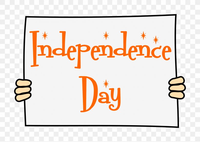 Independence Day In Banner With Hands., PNG, 2400x1704px, Brand, Area, Happiness, Orange, Rectangle Download Free