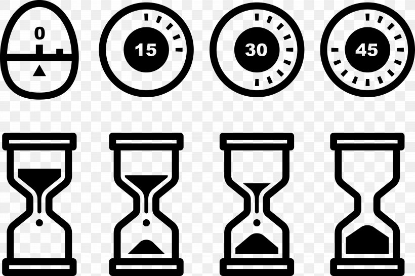 Icon, PNG, 4959x3298px, Timer, Black And White, Computer Graphics, Designer, Home Accessories Download Free