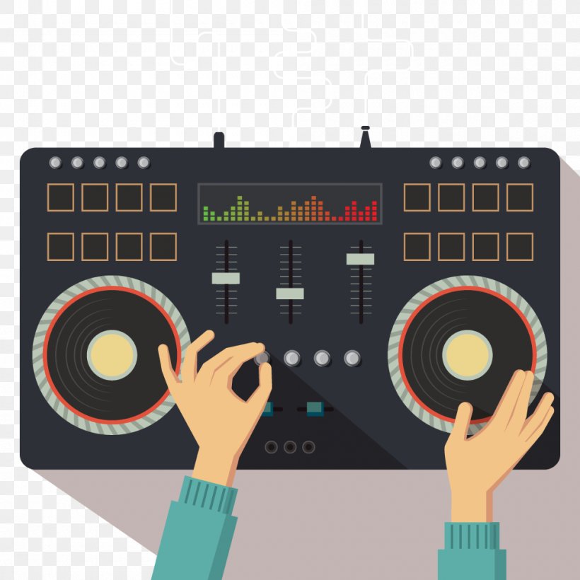 Disc Jockey DJ Mixer DJ Controller, PNG, 1000x1000px, Watercolor, Cartoon, Flower, Frame, Heart Download Free