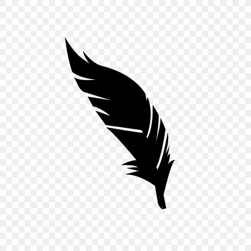 Leaf Feather Quill Font Beak, PNG, 1000x1000px, Leaf, Beak, Bird, Black M, Blackandwhite Download Free