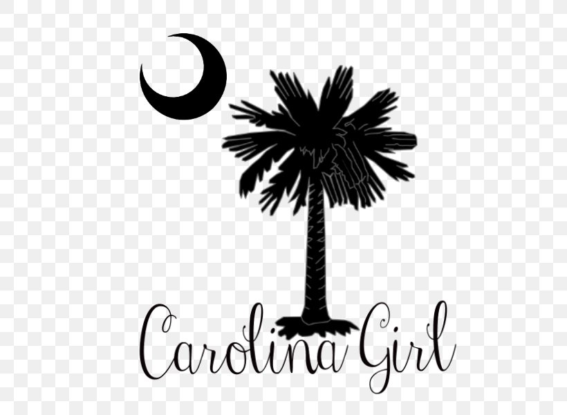 Sabal Palm Crescent Flag Of South Carolina Arecaceae Decal, PNG, 600x600px, Sabal Palm, Arecaceae, Arecales, Black And White, Brand Download Free