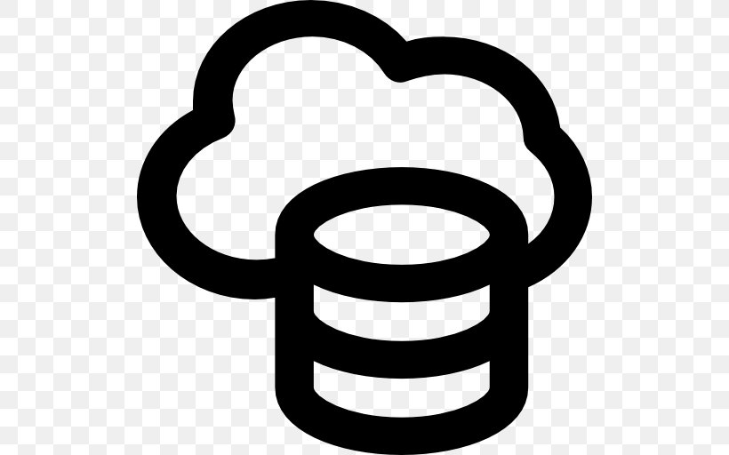 Cloud Computing Cloud Storage Cloud Database, PNG, 512x512px, Cloud Computing, Area, Black And White, Cloud Database, Cloud Storage Download Free
