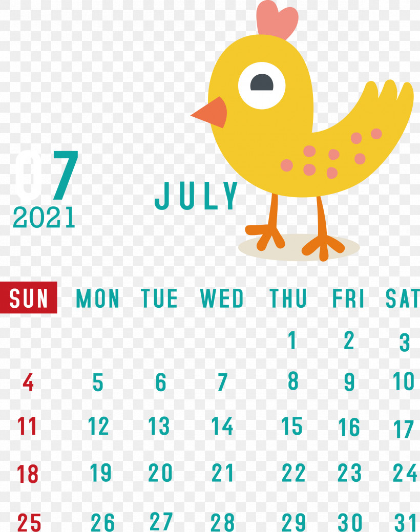 July 2021 Calendar July Calendar 2021 Calendar, PNG, 2365x2999px, 2021 Calendar, July Calendar, Beak, Biology, Birds Download Free