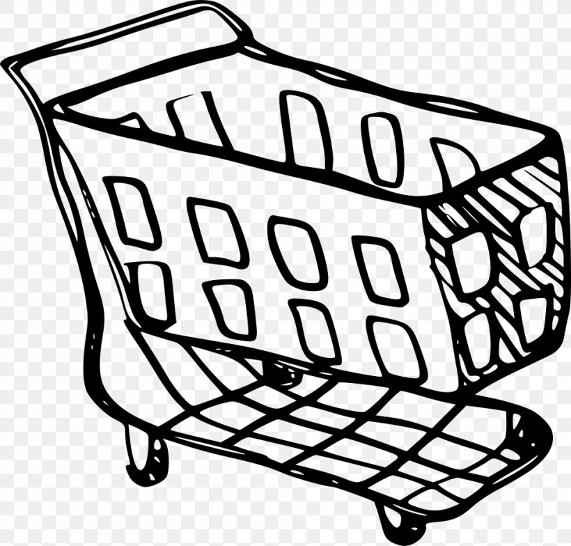 Shopping Cart Drawing Clip Art Sketch, PNG, 980x938px, Shopping Cart, Bag, Cart, Coloring Book, Drawing Download Free