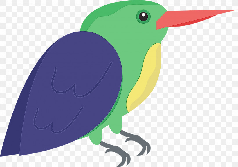 Feather, PNG, 3000x2113px, Cartoon Bird, Beak, Cute Bird, Feather, Green Download Free