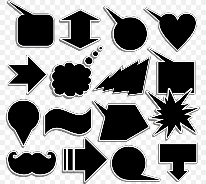 Speech Balloon Sticker, PNG, 773x735px, Speech Balloon, Black And White, Black Explosion, Callout, Logo Download Free