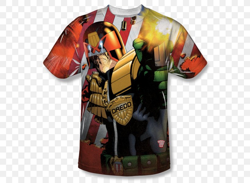 Judge Dredd T-shirt Comic Book Male, PNG, 600x600px, 2000 Ad, Judge Dredd, Clothing, Comic Book, Comics Download Free