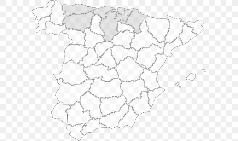 Provinces Of Spain Vector Graphics Map Clip Art, PNG, 600x487px, Spain, Area, Black, Black And White, Drawing Download Free