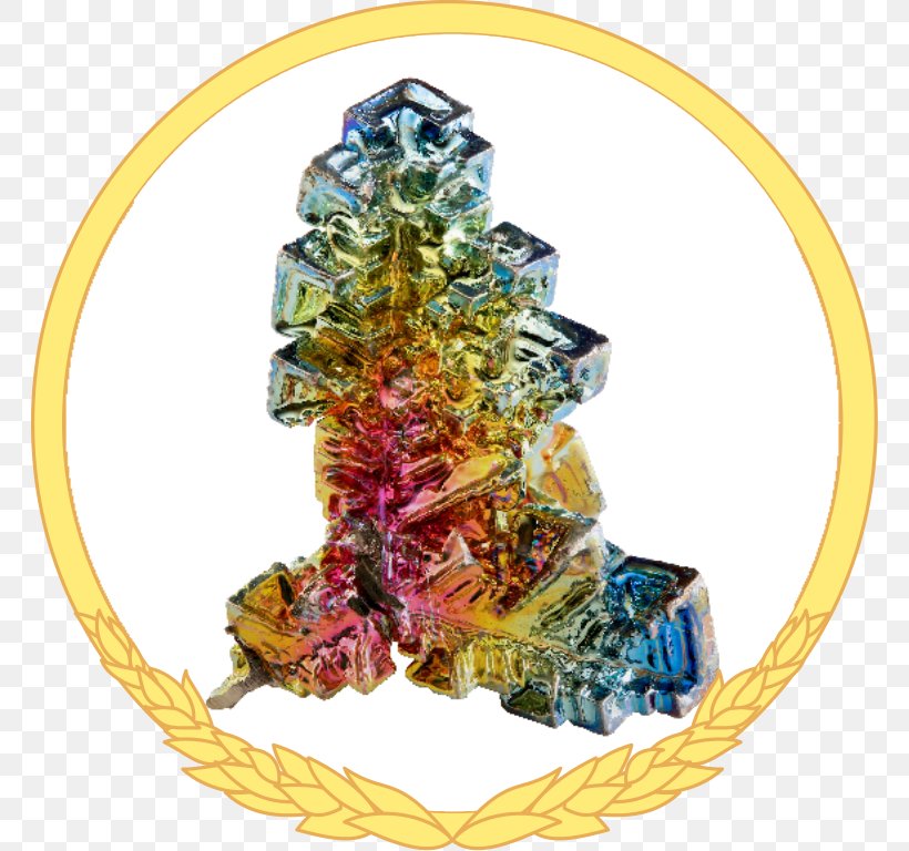 Bismuth Crystal Mineral Chemical Element Periodic Table, PNG, 764x768px, Bismuth, Chemical Element, Chemistry, Christmas Decoration, Christmas Ornament Download Free
