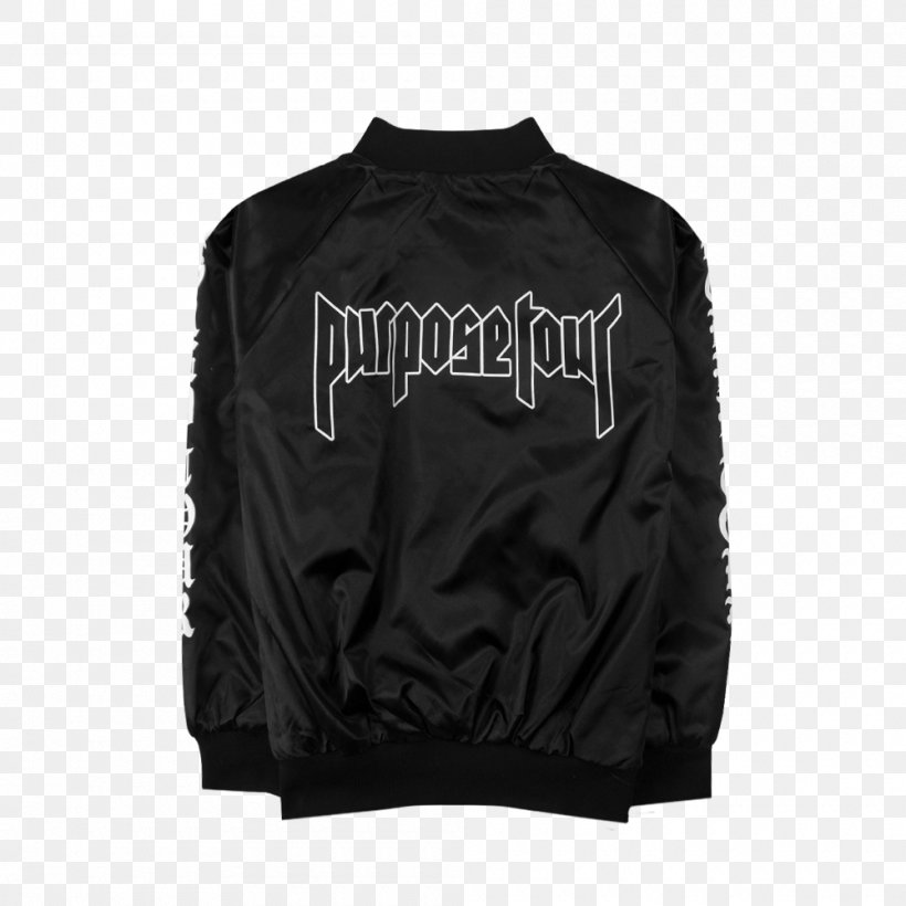 Purpose World Tour Hoodie Jacket T-shirt, PNG, 1000x1000px, Purpose World Tour, Black, Brand, Clothing, Coat Download Free