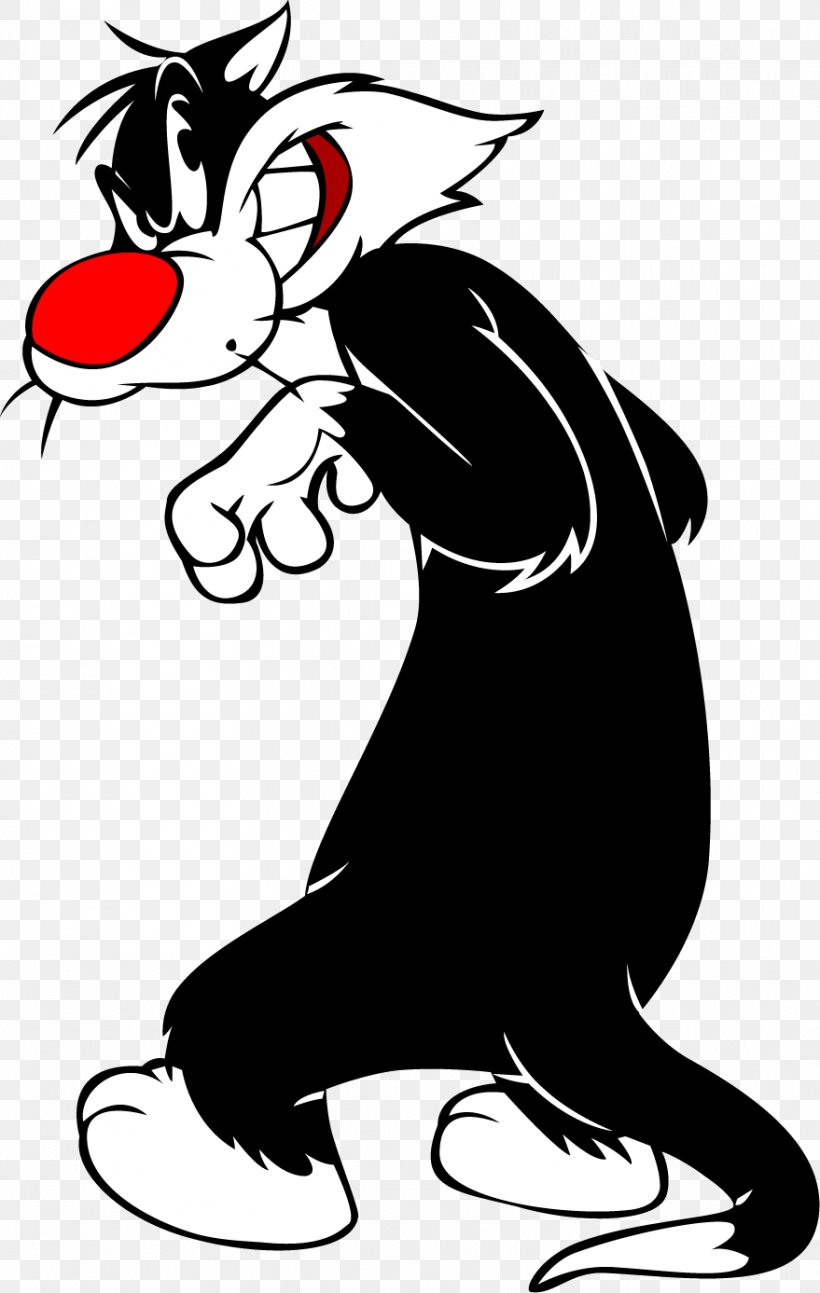 Sylvester Tweety Cat Looney Tunes Cartoon, PNG, 879x1387px, Sylvester,  Animation, Art, Artwork, Black Download Free