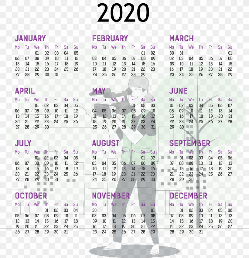 2020 Yearly Calendar Printable 2020 Yearly Calendar Template Full Year Calendar 2020, PNG, 2891x3000px, 2020 Yearly Calendar, Calendar System, Estrella Damm, Full Year Calendar 2020, Line Download Free