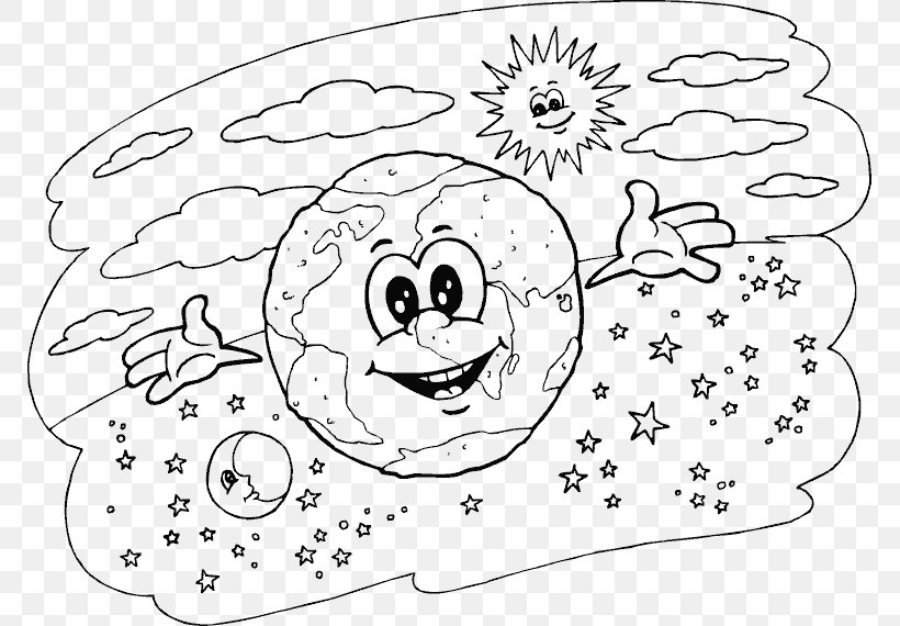 Earth Coloring Book Child Moon, PNG, 769x570px, Watercolor, Cartoon, Flower, Frame, Heart Download Free