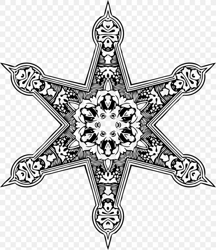 Star Ornament, PNG, 2066x2394px, Star, Art, Black And White, Body Jewelry, Cross Download Free