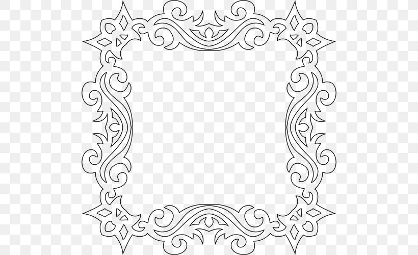 Borders And Frames Decorative Arts Clip Art, PNG, 500x500px, Borders And Frames, Area, Art, Black, Black And White Download Free