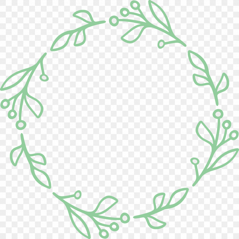 Floral Frame Flower Frame Monogram Frame, PNG, 3000x3000px, Floral Frame, Circle, Flower Frame, Green, Leaf Download Free