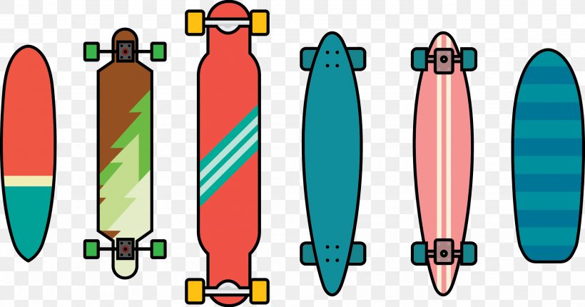 Skateboard Vecteur Longboard, PNG, 2559x1345px, Skateboard, Art, Culture, Longboard, Painting Download Free