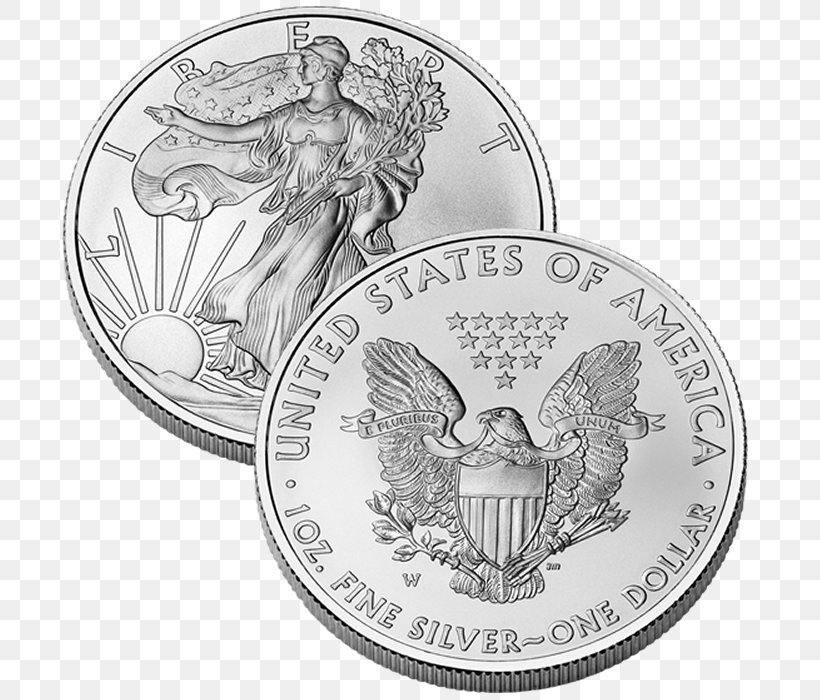 West Point Mint American Silver Eagle Coin, PNG, 700x700px, West Point Mint, American Gold Eagle, American Silver Eagle, Black And White, Bullion Download Free